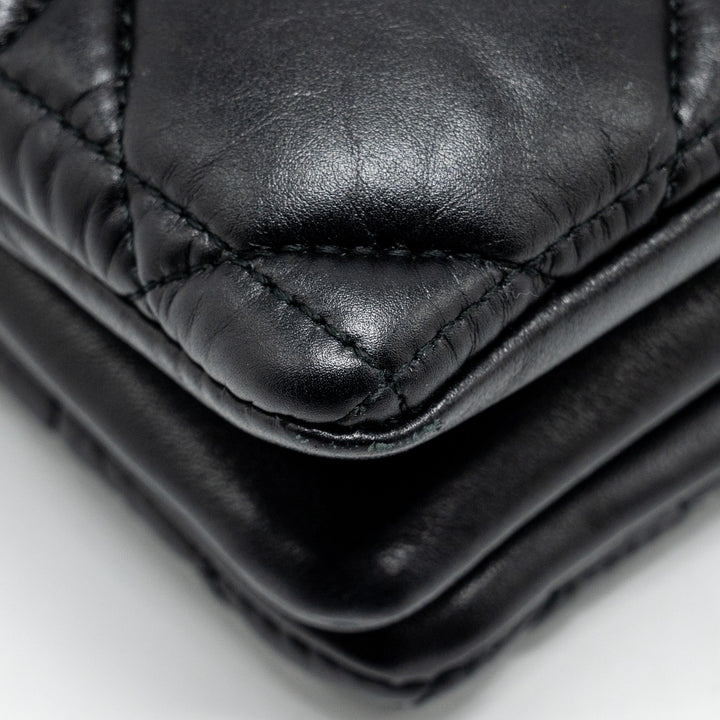 Top quality Dior Mini Caro Flap Bag Calfskin Black/ Black Hardware