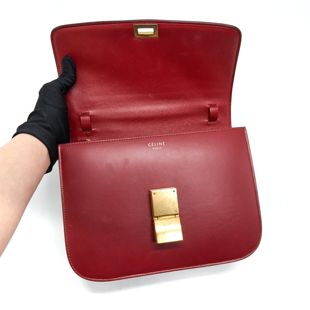 Top Quality Celine Medium Classic Box Bag red