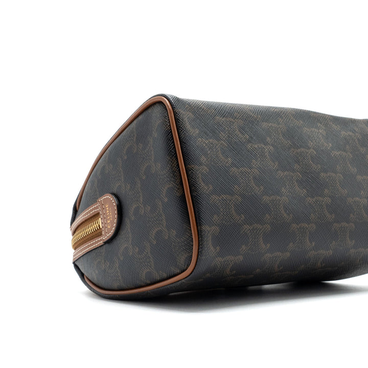 Celine Small Boston Bag Triomphe Canvas/Calfskin Tan