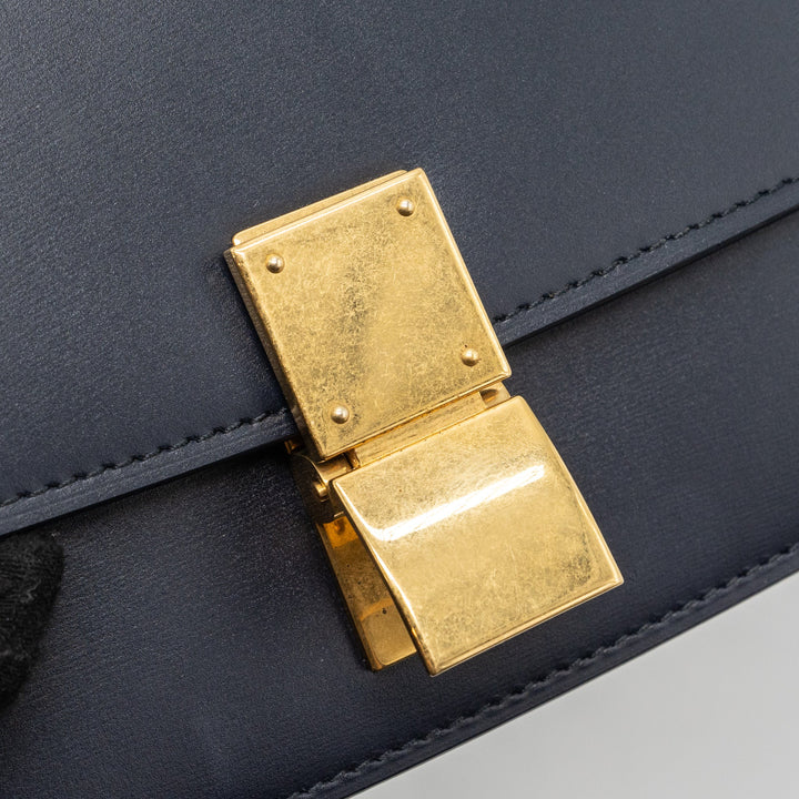 Celine mini box bag calfskin dark blue
