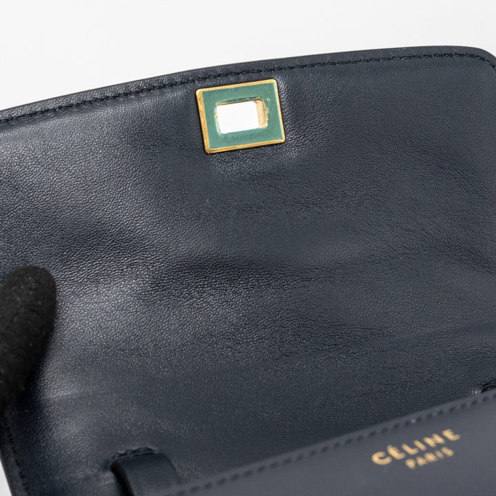 Celine mini box bag calfskin dark blue