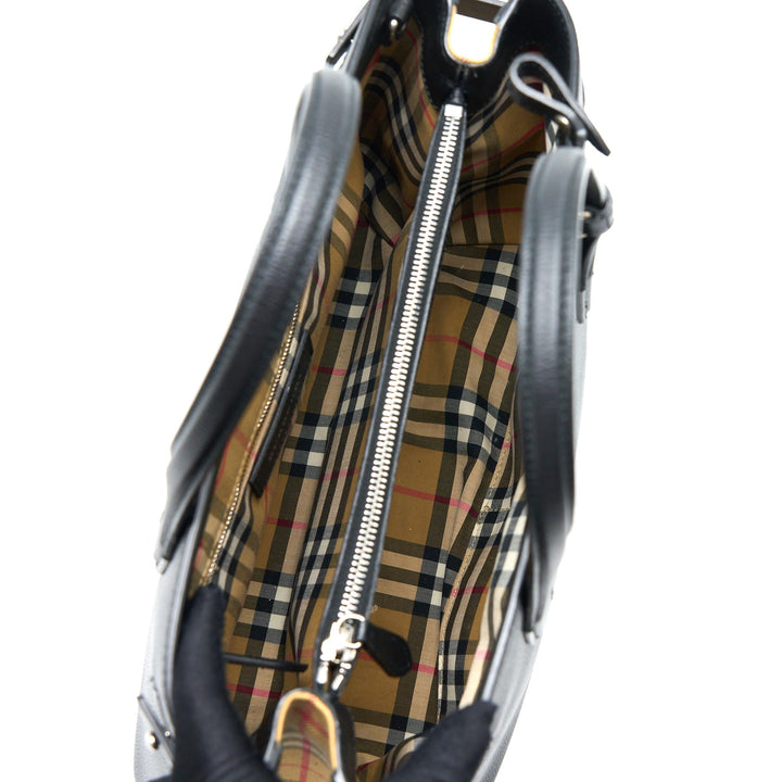 Burberry The Medium Banner Bag Calfskin Black/Multicolour SHW