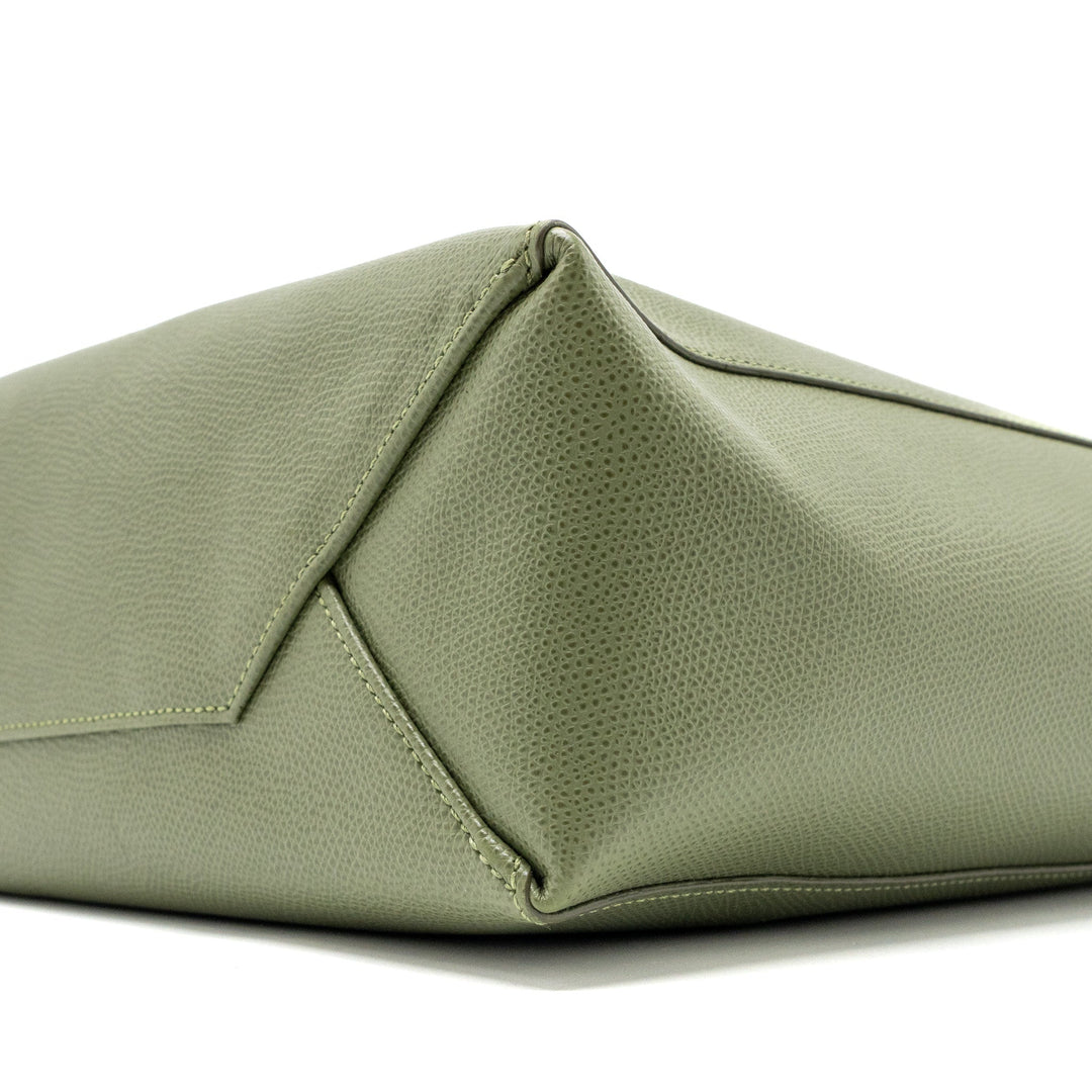 Top Quality Celine vertical cabas tote bag grained calfskin green