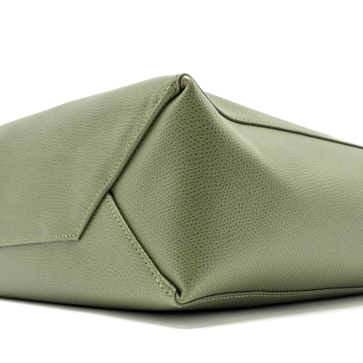Top Quality Celine vertical cabas tote bag grained calfskin green