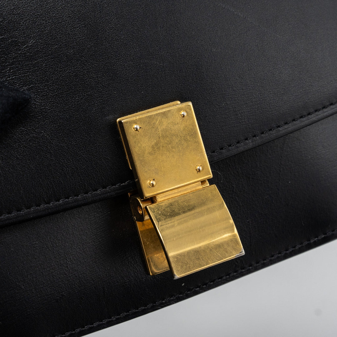 Celine mini classic box bag calfskin Black