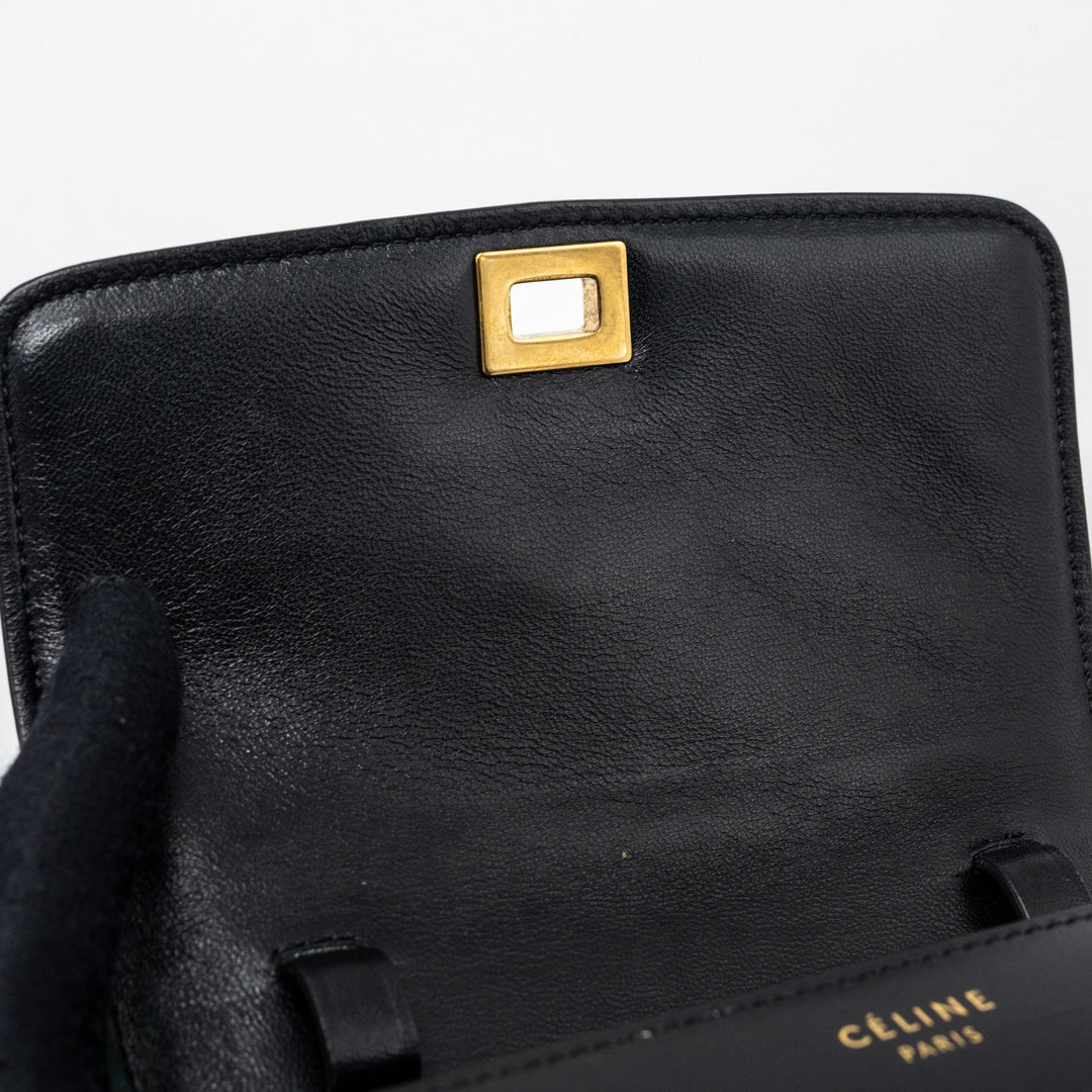 Celine mini classic box bag calfskin Black