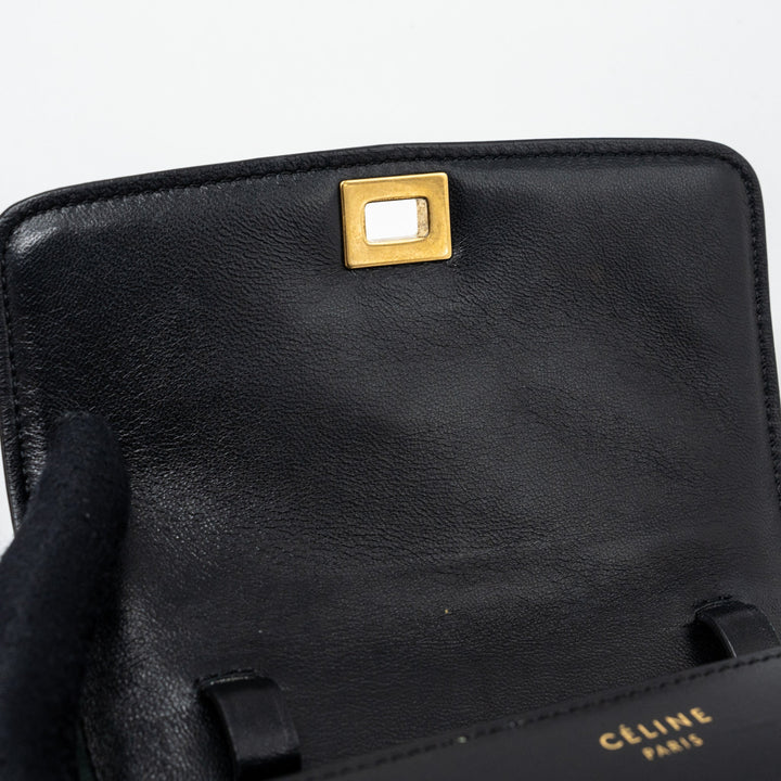 Celine mini classic box bag calfskin Black