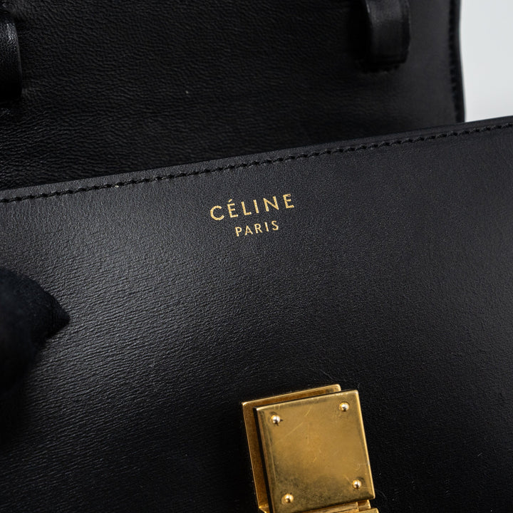 Celine mini classic box bag calfskin Black
