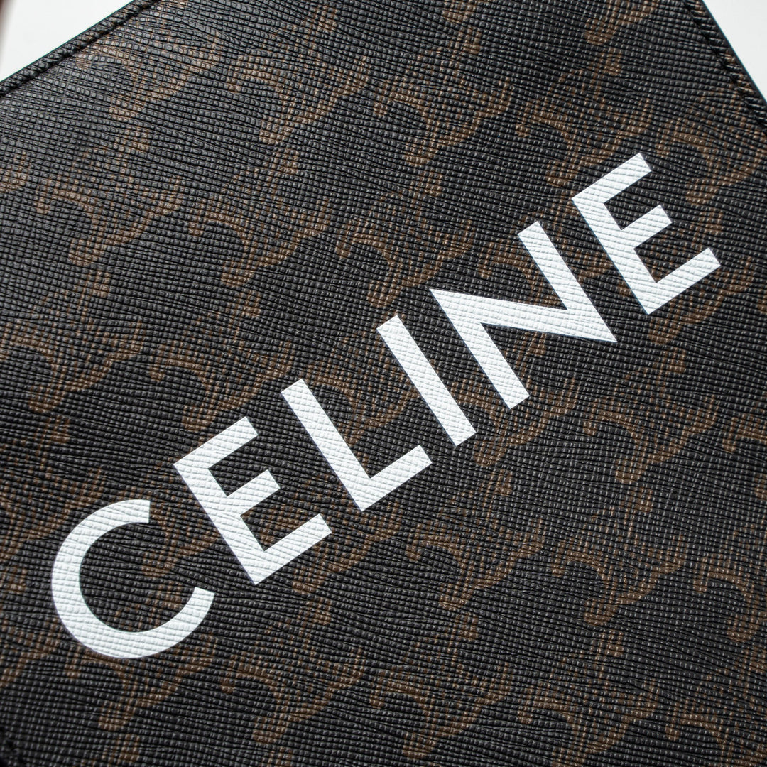 Celine Mini Vertical Cabas Triomphe Canvas Brown