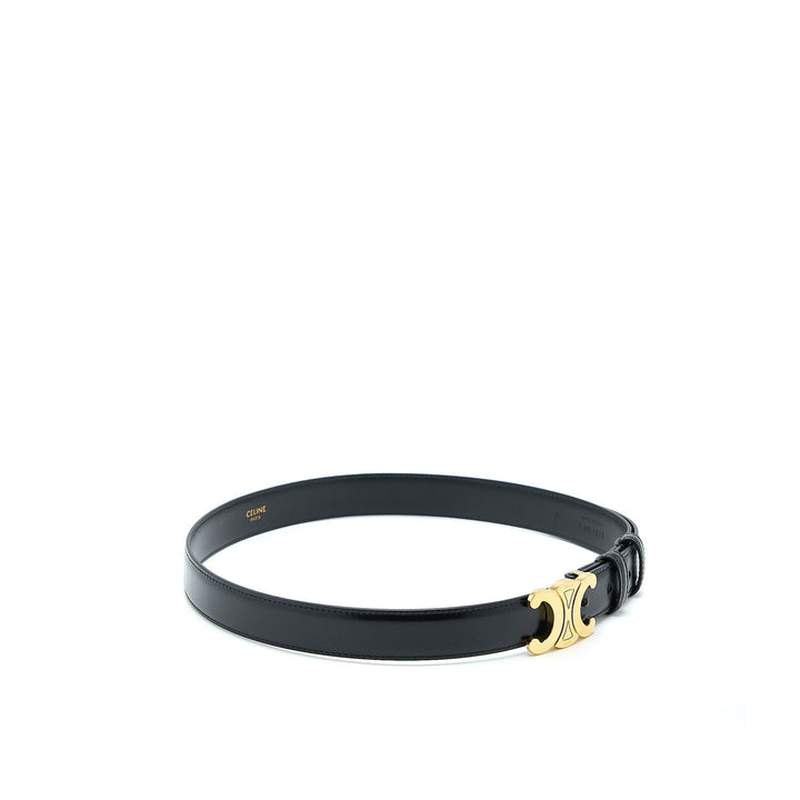 Top Quality Celine Size 75 Medium Triomphe Belt in Smooth Calfskin Black