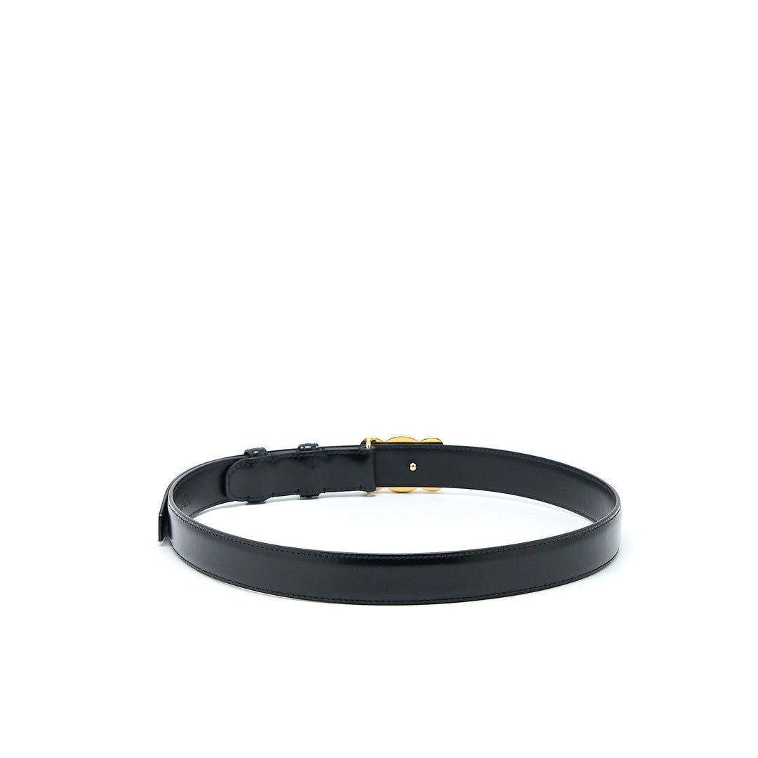 Top Quality Celine Size 75 Medium Triomphe Belt in Smooth Calfskin Black