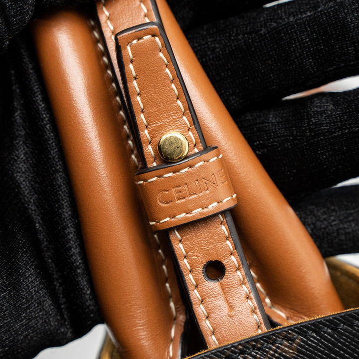 Celine Mini Vertical Cabas Triomphe Canvas Brown
