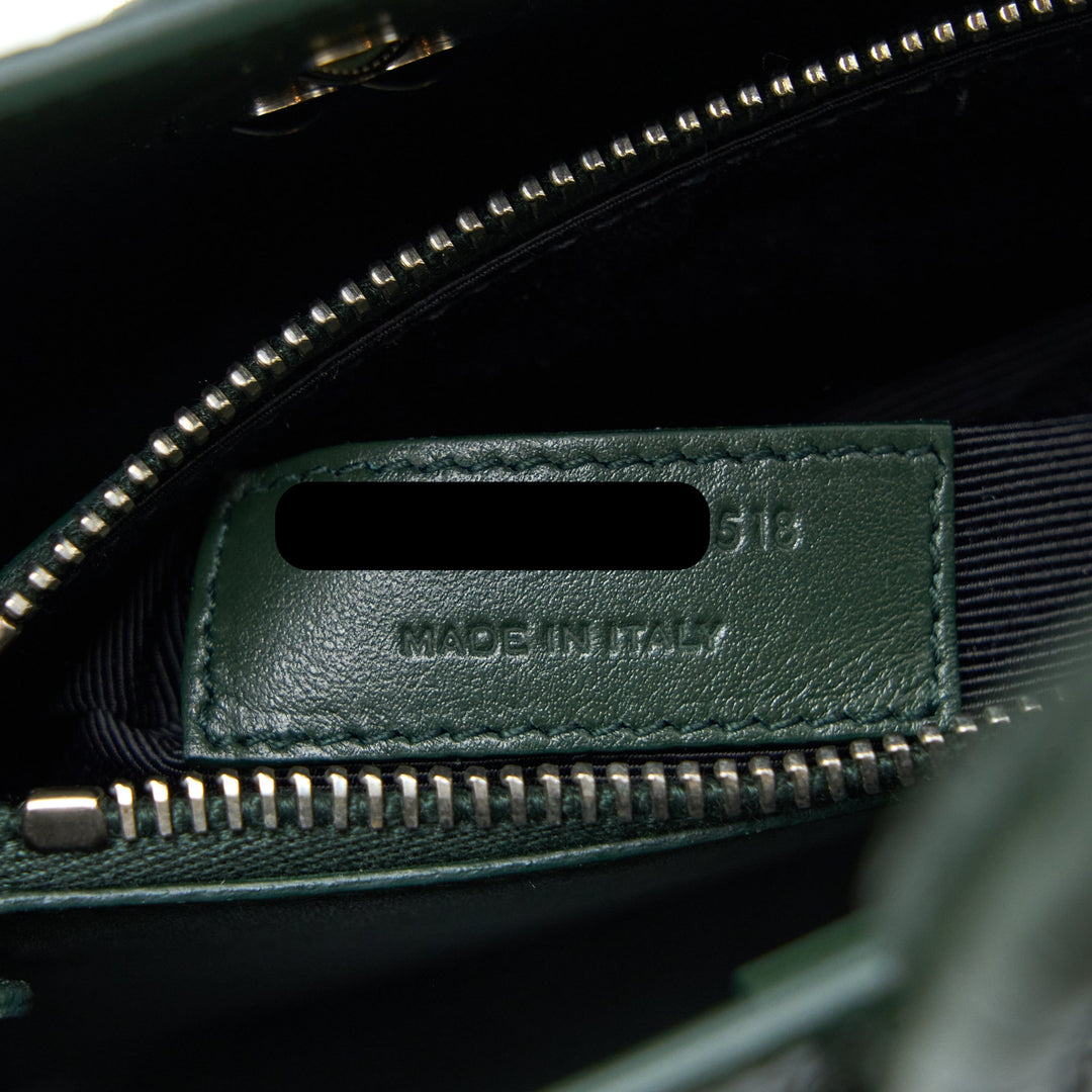 Saint Laurent Baby Sac De Jour Croc Embossed Dark Green SHW