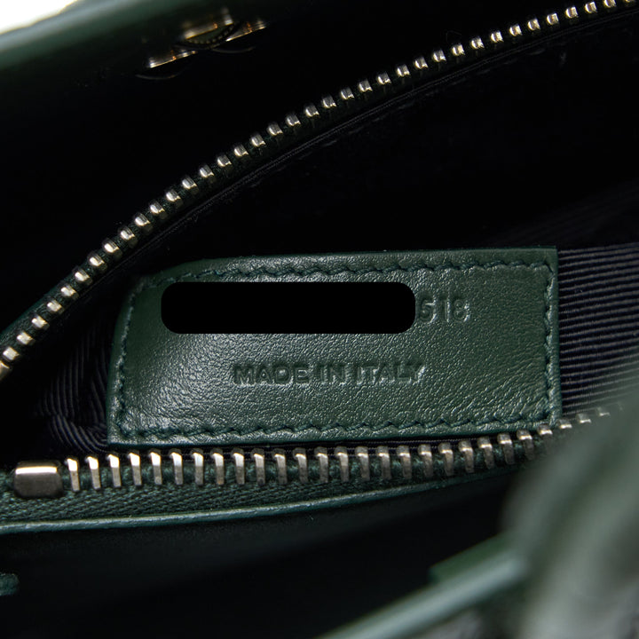 Saint Laurent Baby Sac De Jour Croc Embossed Dark Green SHW
