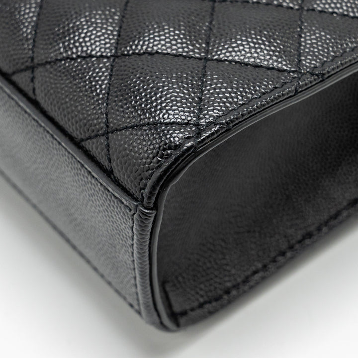 Saint Laurent/YSL Medium Envelope Chain Bag Grained Calfskin Mix Matelasse Black SHW