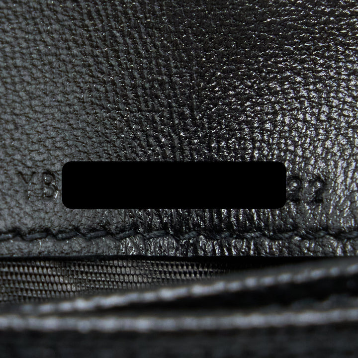 Saint Laurent / YSL Pebbled Logo Plaque Cardholder Grained Calfskin Black GHW