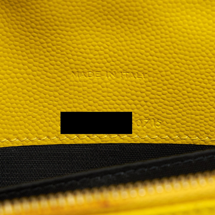 Saint Laurent /ysl Envelope Wallet on chain Grained Calfskin Yellow GHW