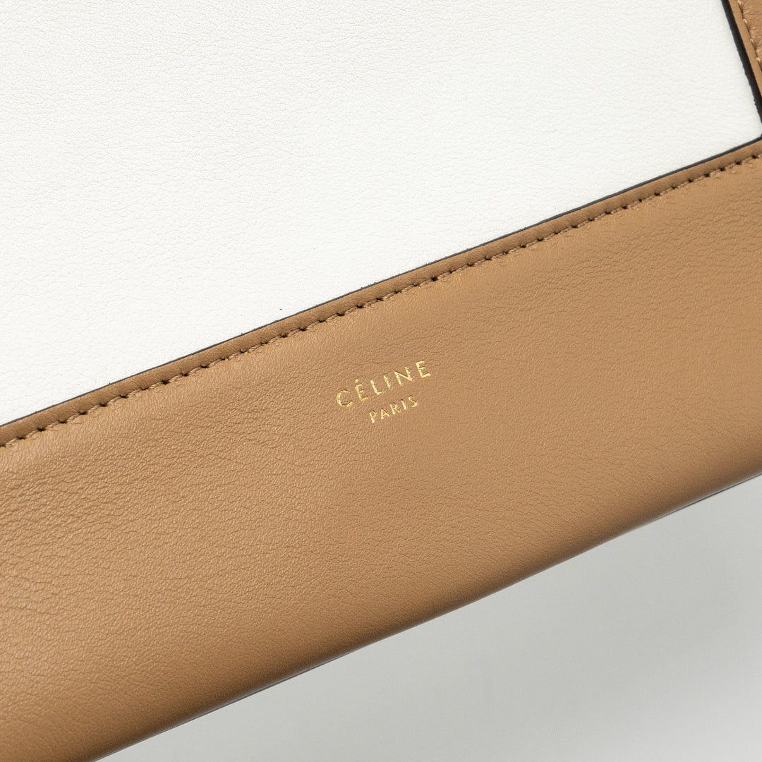 Celine Frame Bag Calfskin White/Brown