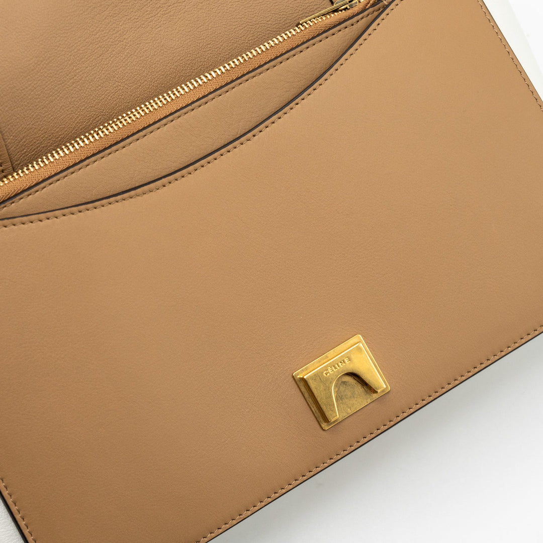 Celine Frame Bag Calfskin White/Brown