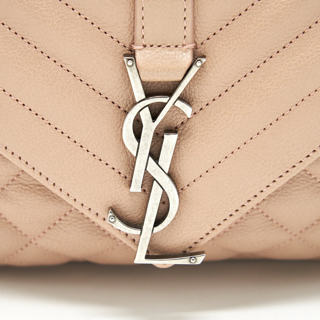 Saint Laurent Monogram Envelope Bag Dusty Rose