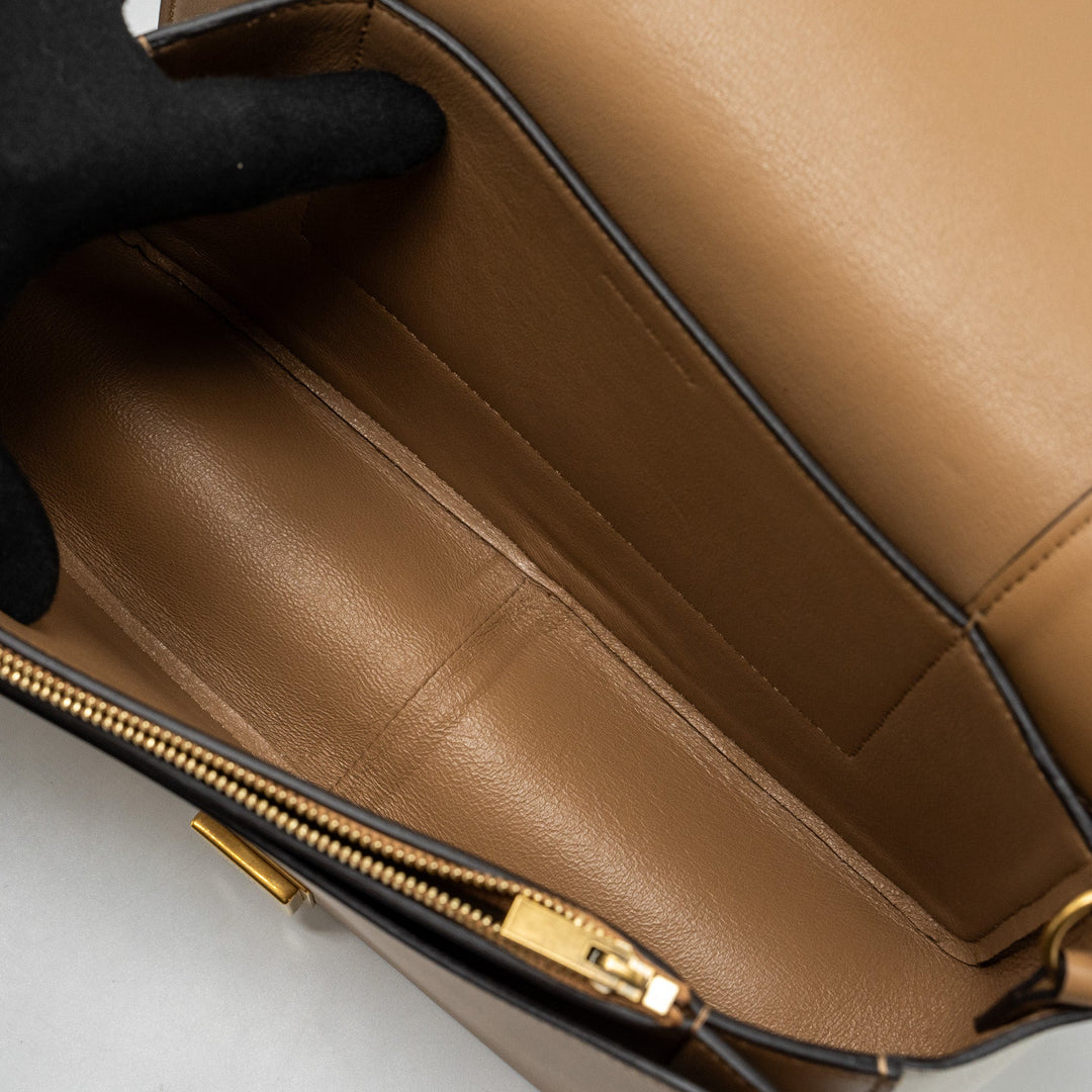 Celine Frame Bag Calfskin White/Brown