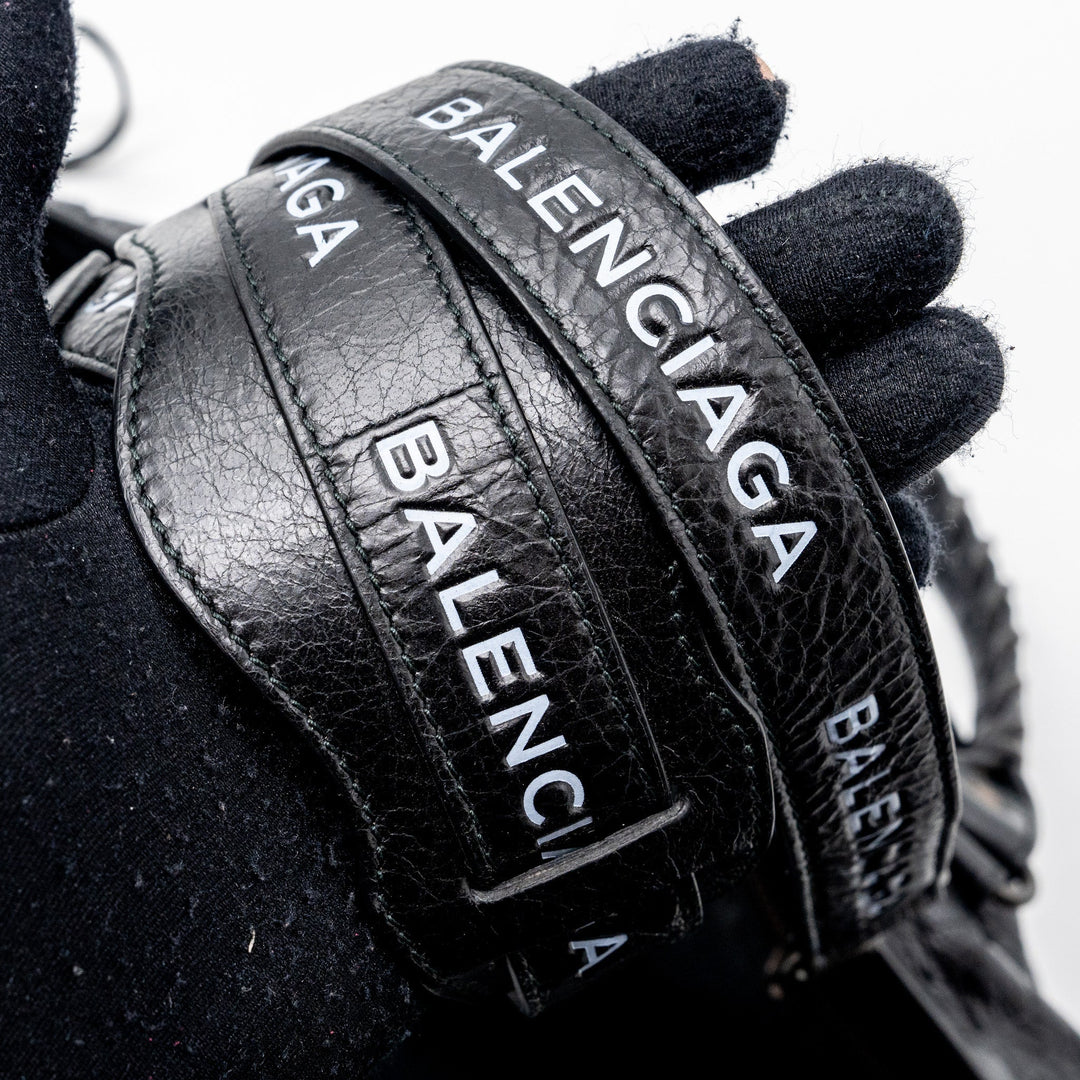 Top Quality Balenciaga Classic City Bag Leather Black ruthenium silver Hardware