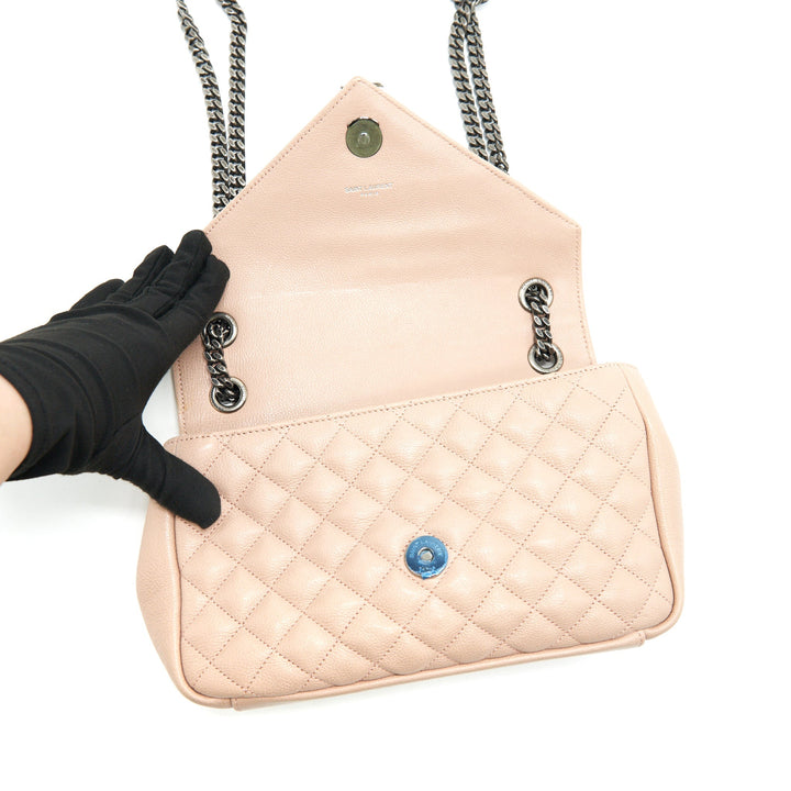 Saint Laurent Monogram Envelope Bag Dusty Rose