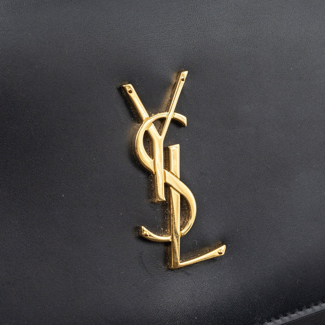 saint laurent flap chain bag lambskin black GHW