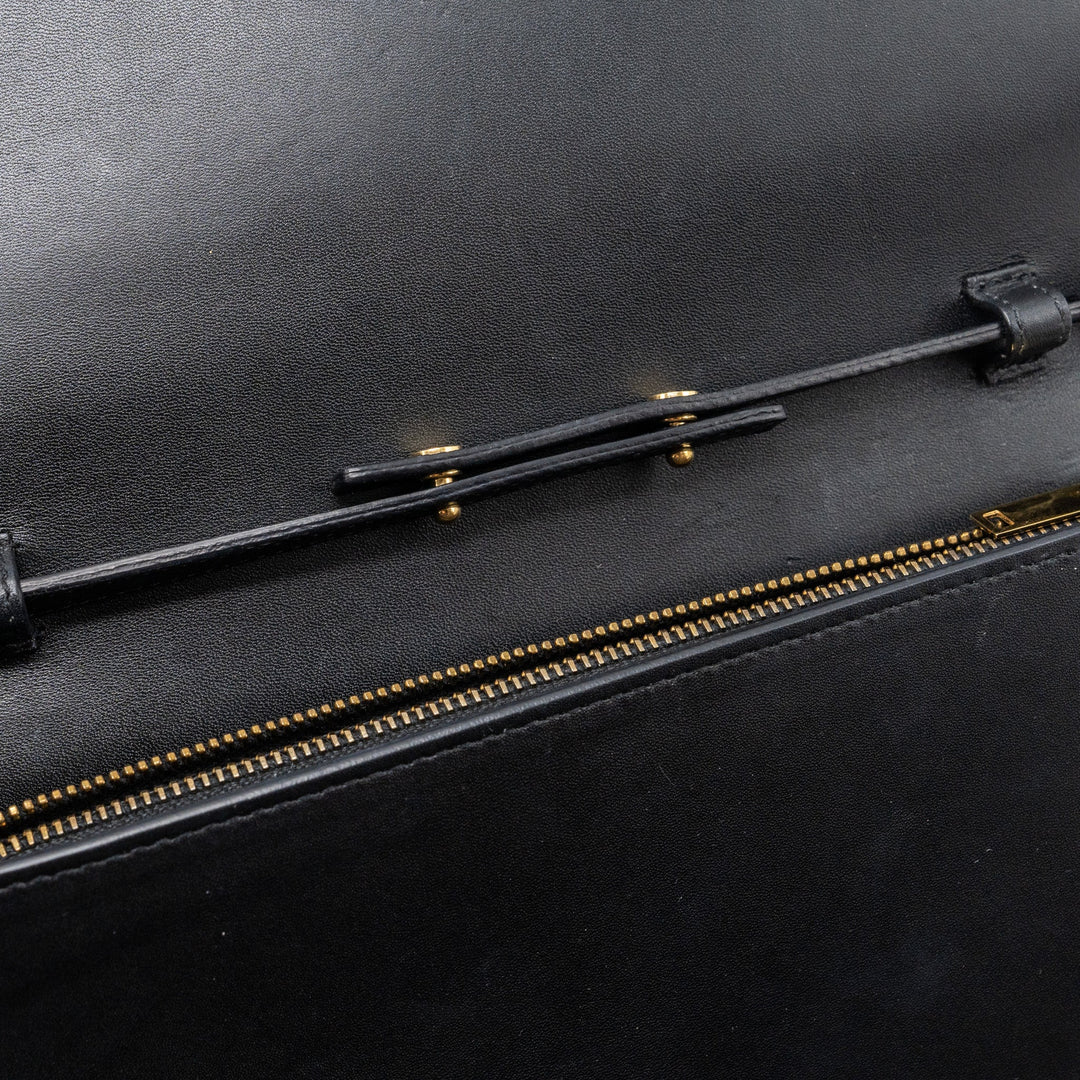 saint laurent flap chain bag lambskin black GHW