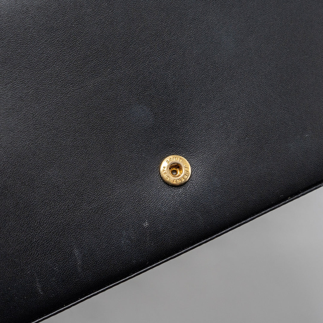 saint laurent flap chain bag lambskin black GHW