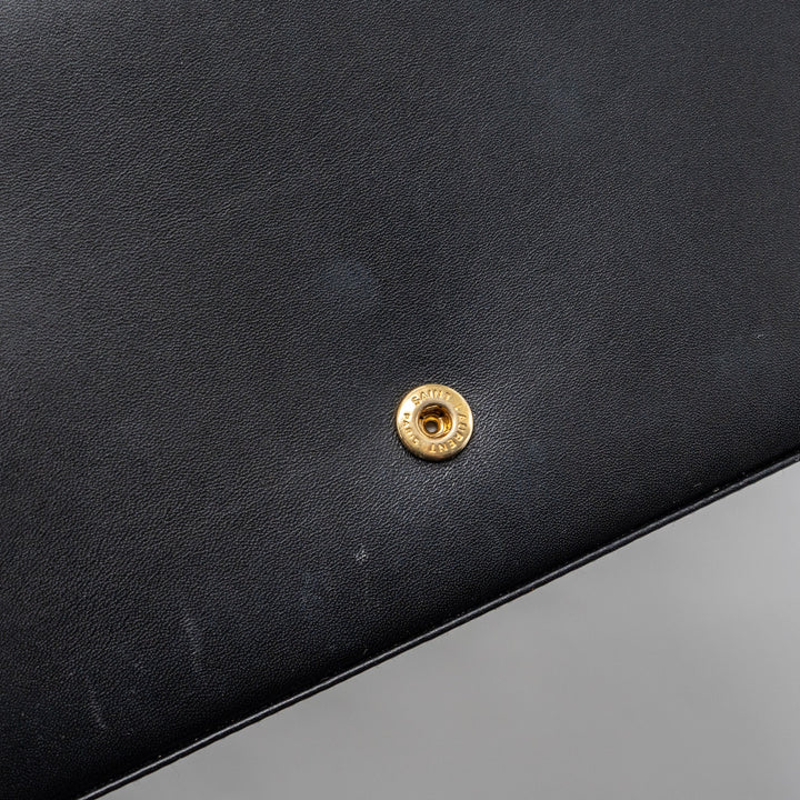 saint laurent flap chain bag lambskin black GHW