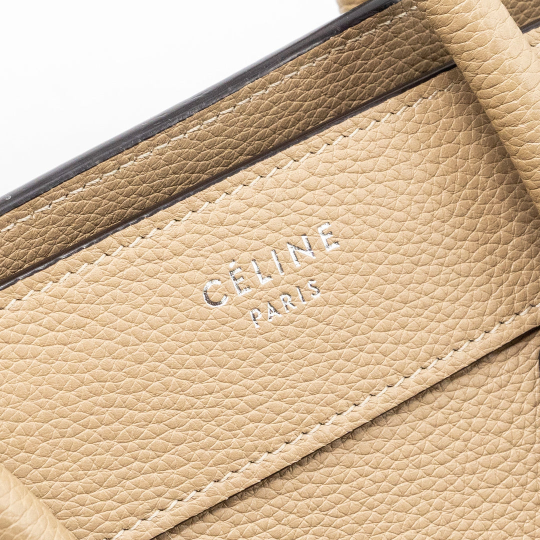 Celine micro luggage bag calfskin dune