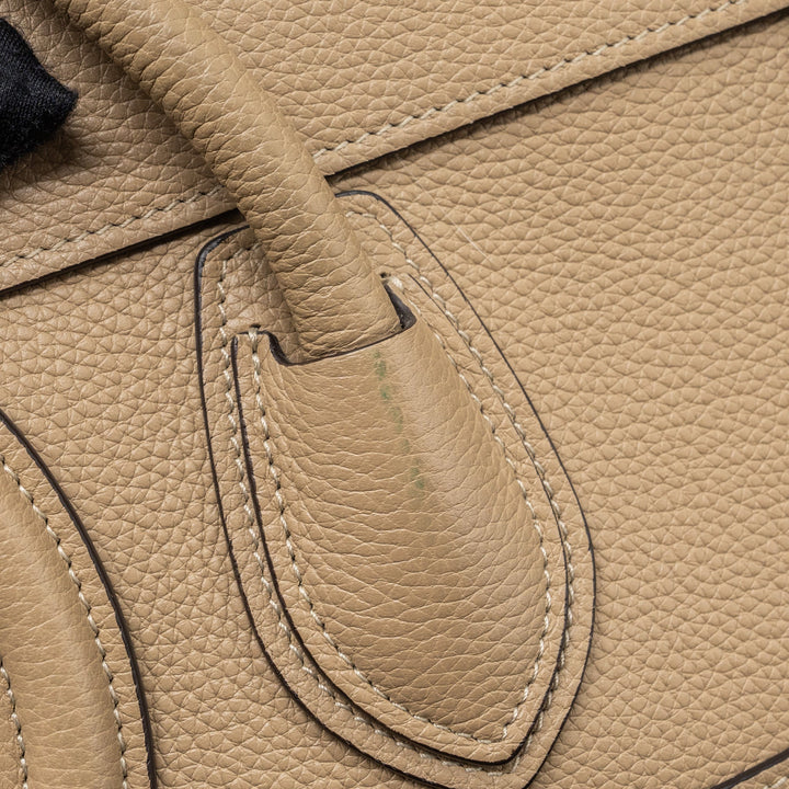 Celine micro luggage bag calfskin dune