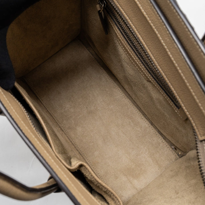 Celine micro luggage bag calfskin dune