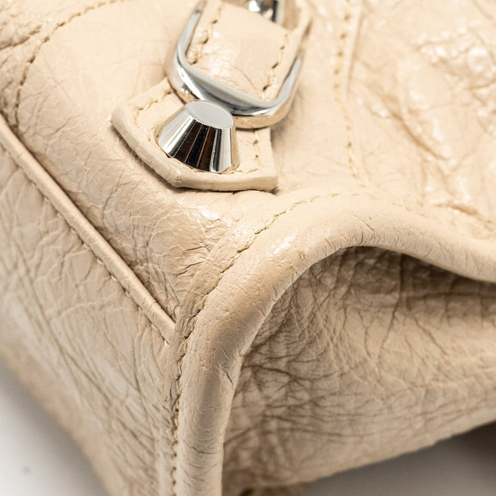 Top Quality Balenciaga Mini City Bag Calfskin Beige SHW