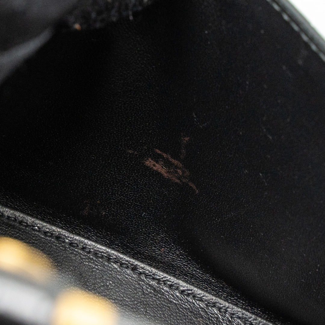 Top Quality Balenciaga Small Hourglass Bag Croc-Embossed Calfskin Black GHW