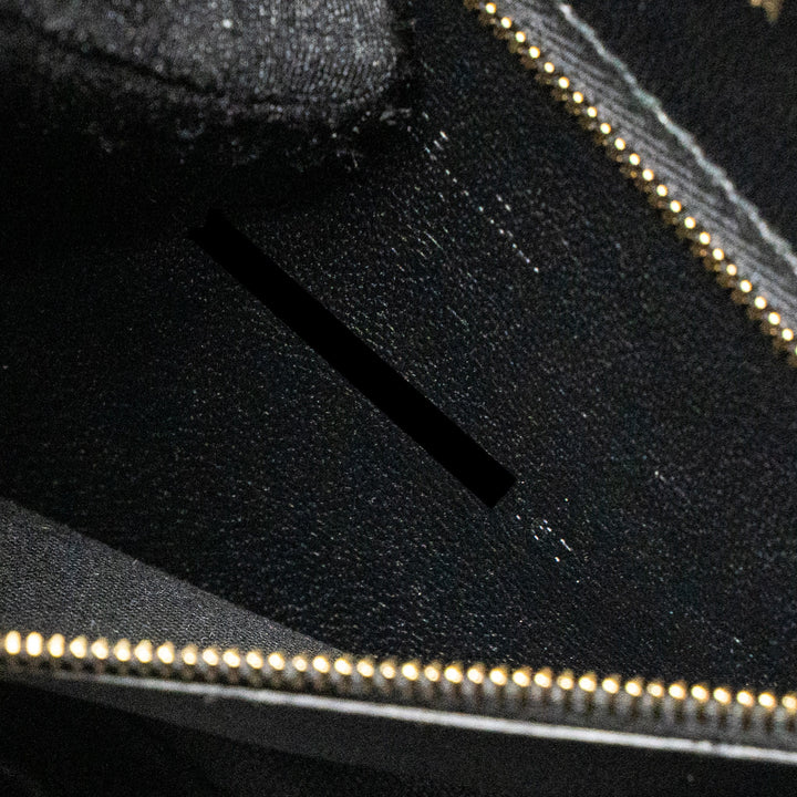 Top Quality Balenciaga Small Hourglass Bag Croc-Embossed Calfskin Black GHW