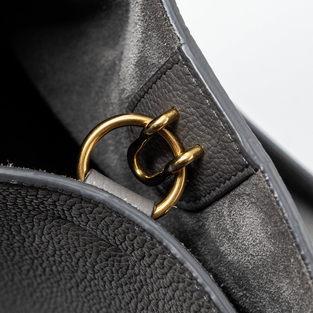 Celine Sangle Bucket Grained Calfskin Grey