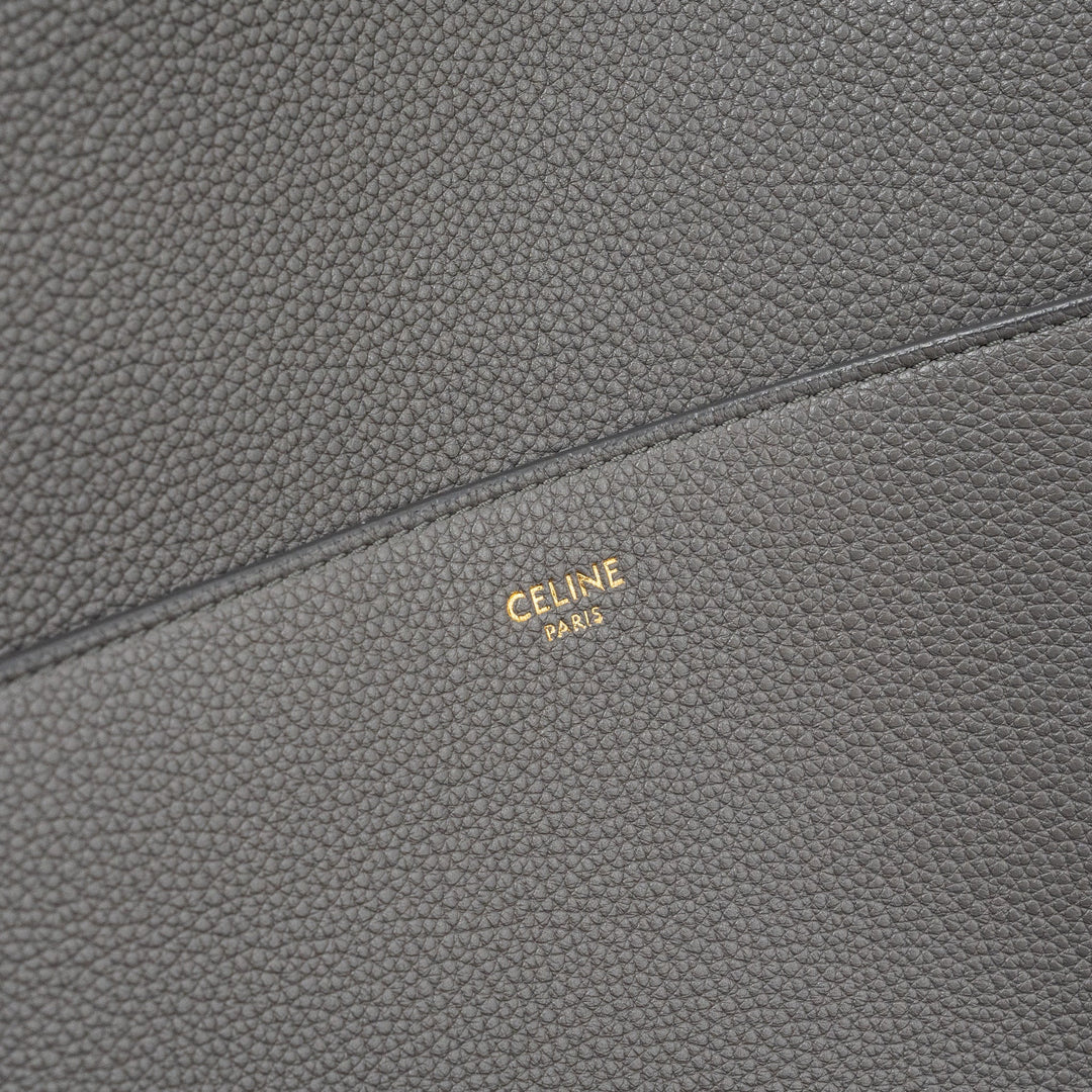 Celine Sangle Bucket Grained Calfskin Grey