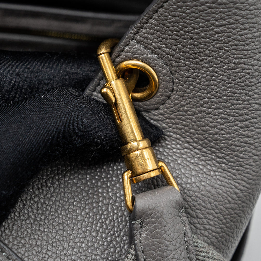 Celine Sangle Bucket Grained Calfskin Grey
