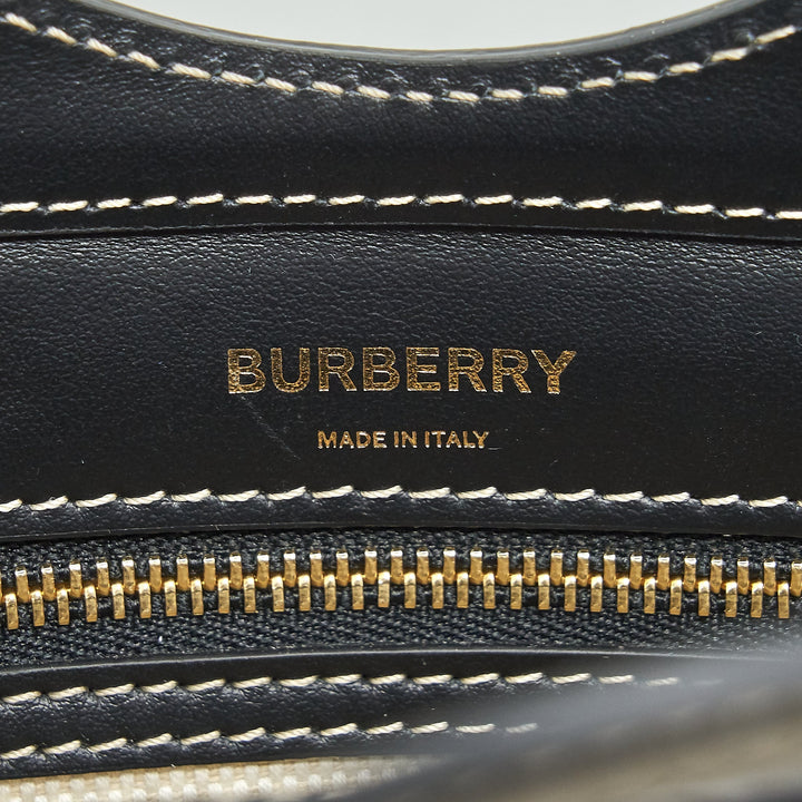 Burberry Mini Two-tone Canvas/Leather pocket bag