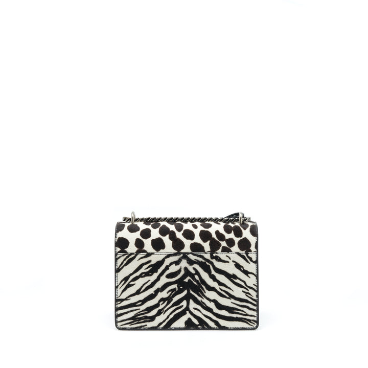 Saint Laurent/ YSL Sunset Animal Print Calf Hair Ruthenium Hardware