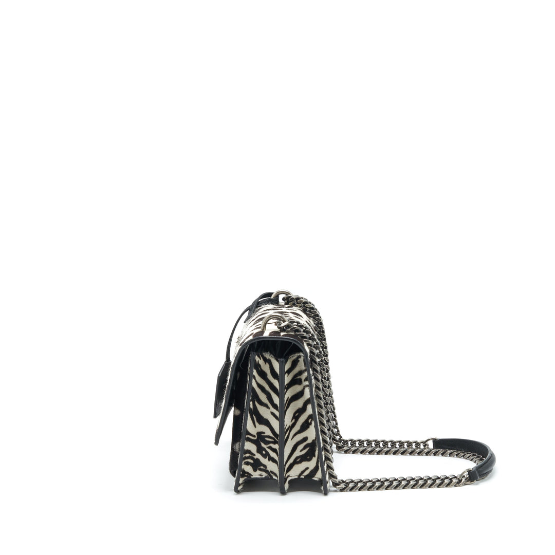 Saint Laurent/ YSL Sunset Animal Print Calf Hair Ruthenium Hardware