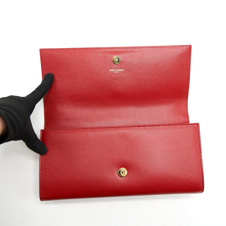 Saint Laurent/YSL Clutch Caviar Red GHW