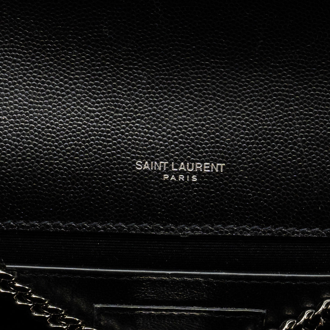 SAINT LAURENT /YSL Kate Medium Chain Bag With Tassel Calfskin Black SHW