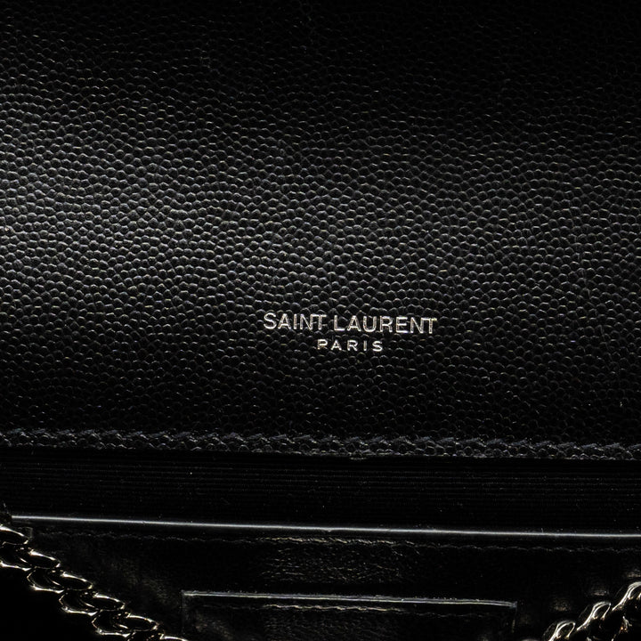 SAINT LAURENT /YSL Kate Medium Chain Bag With Tassel Calfskin Black SHW