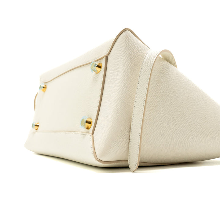 Top Quality Celine Mini Belt Bag Grained Calfskin White