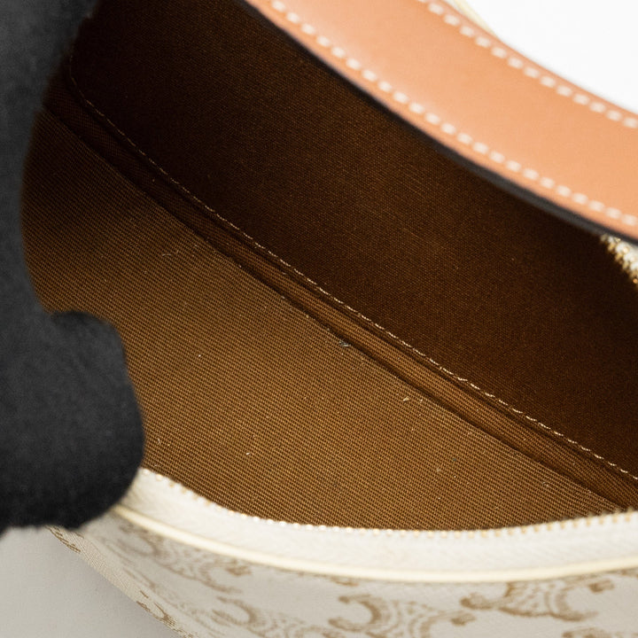 Celine Ava bag triomphe canvas / calfskin white