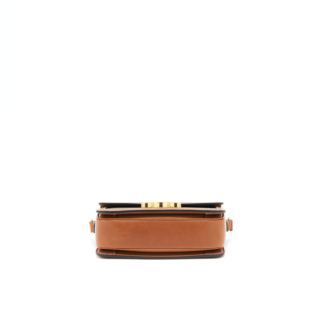 Top Quality Celine Teen Triomphe Bag In Triomphe Canvas And Calfskin Tan