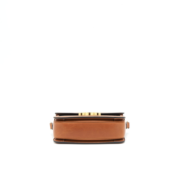 Top Quality Celine Teen Triomphe Bag In Triomphe Canvas And Calfskin Tan
